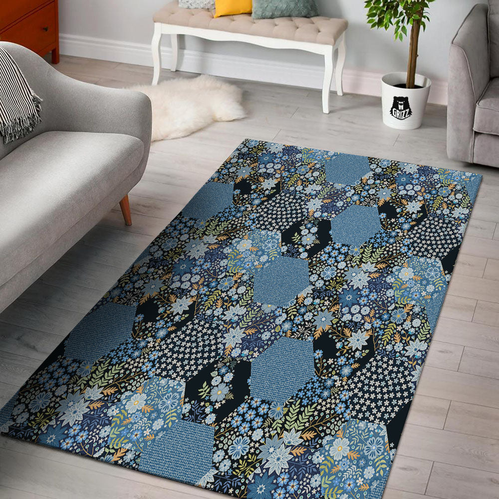 Patchwork Ethnic Floral Print Pattern Floor Mat-grizzshop