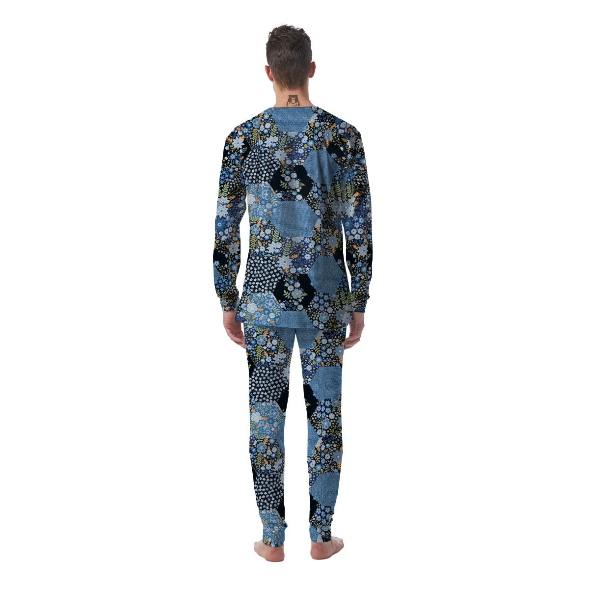 Patchwork Ethnic Floral Print Pattern Men's Pajamas-grizzshop