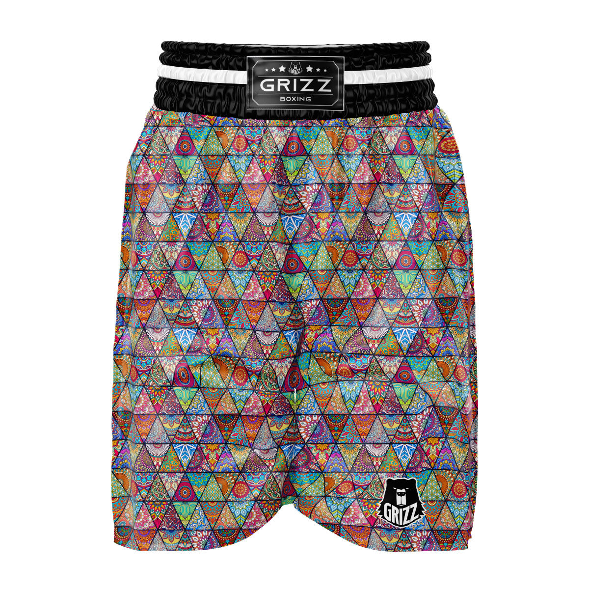 Patchwork Ethnic Mandala Print Pattern Boxing Shorts-grizzshop