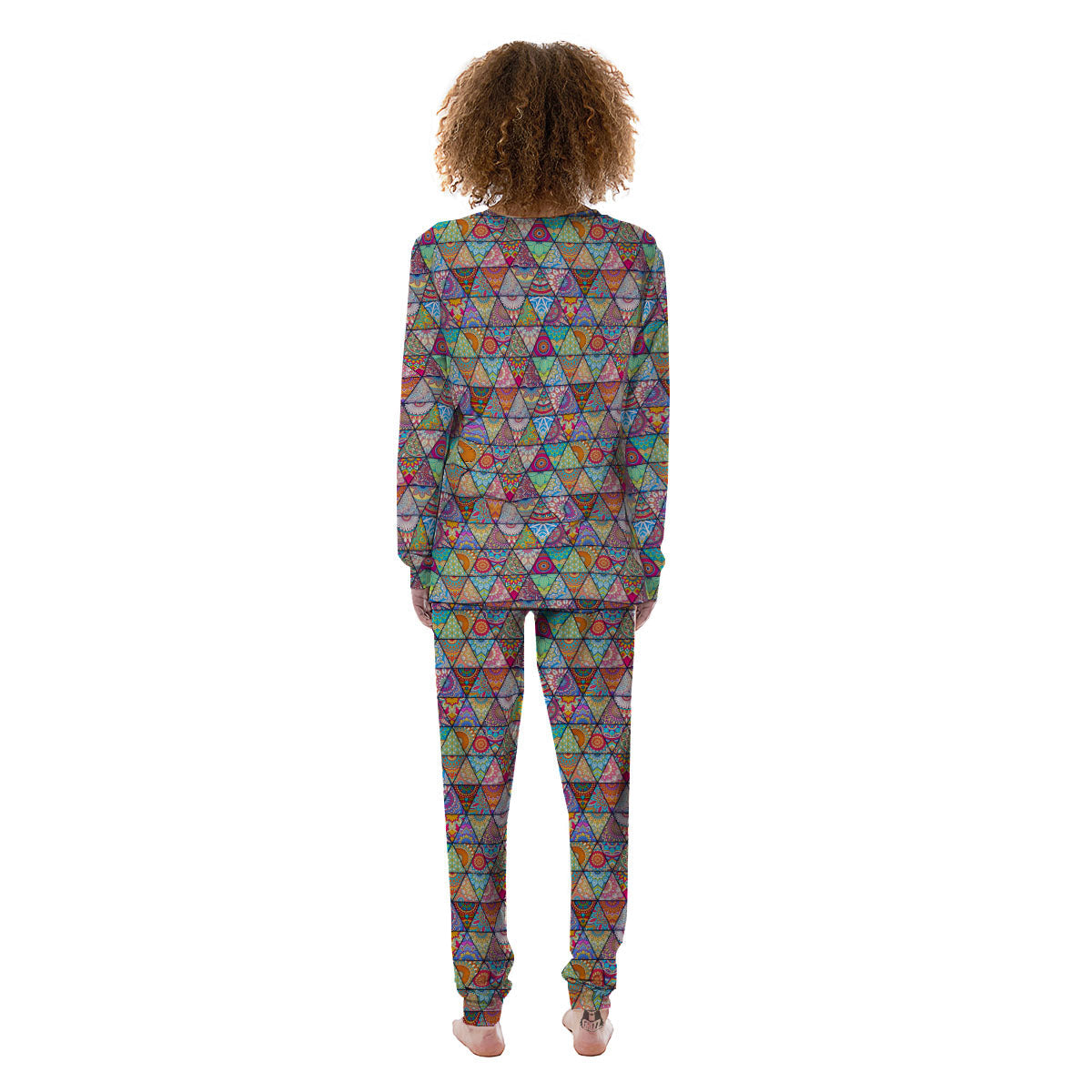 Patchwork Ethnic Mandala Print Pattern Women's Pajamas-grizzshop