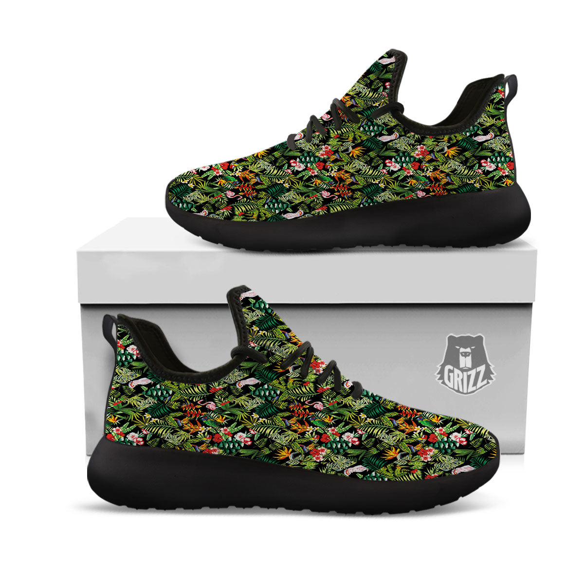 Patchwork Exotic Print Pattern Black Athletic Shoes-grizzshop