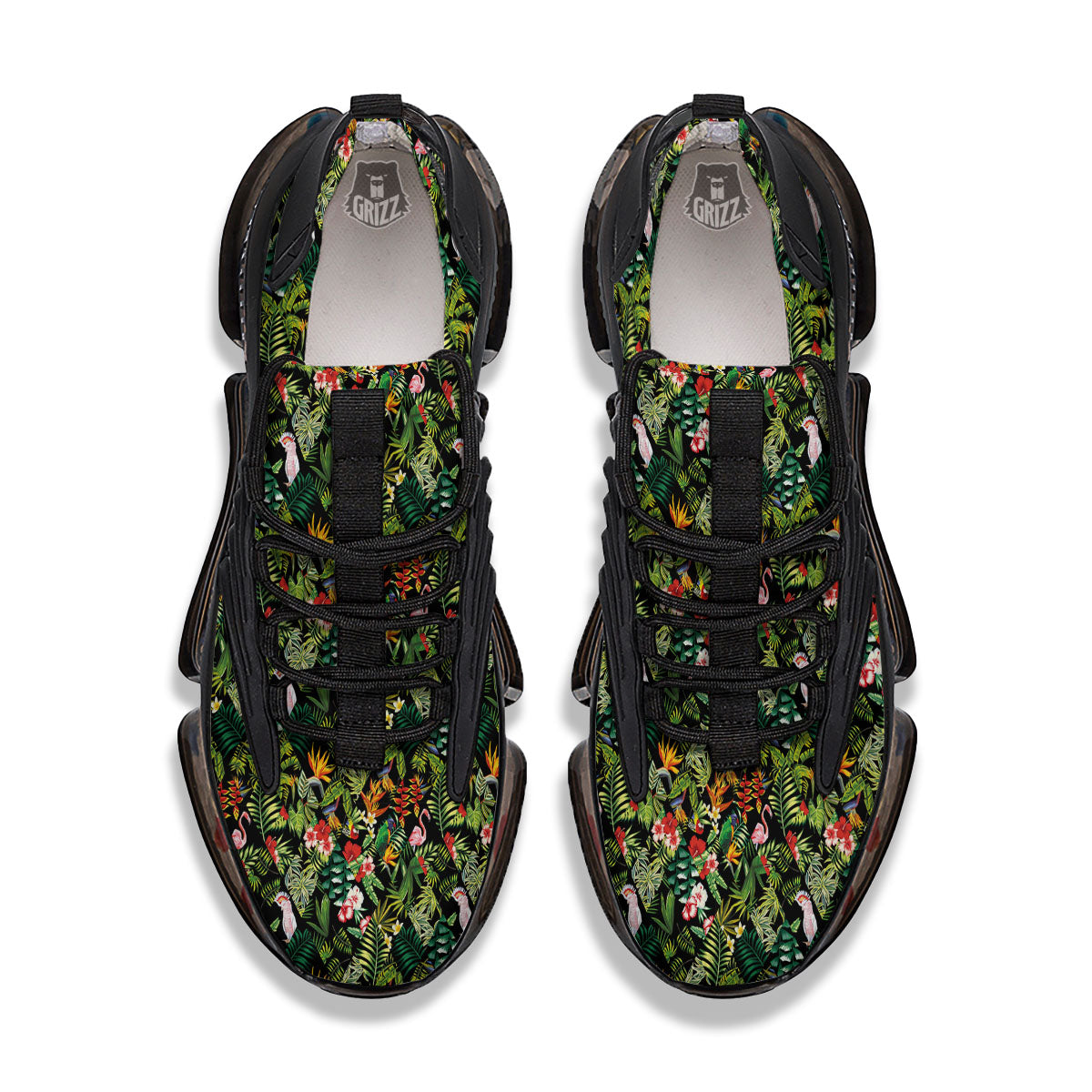 Patchwork Exotic Print Pattern Black Gym Shoes-grizzshop