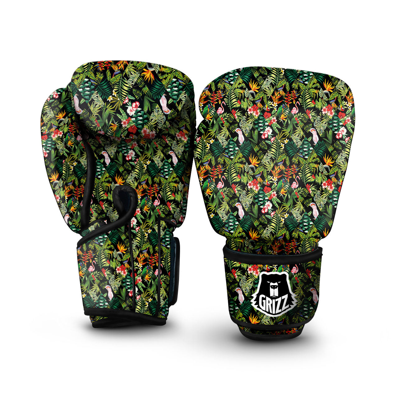 Patchwork Exotic Print Pattern Boxing Gloves-grizzshop