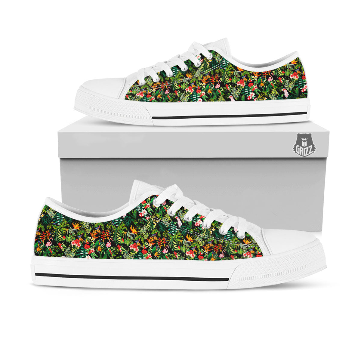Patchwork Exotic Print Pattern White Low Top Shoes-grizzshop