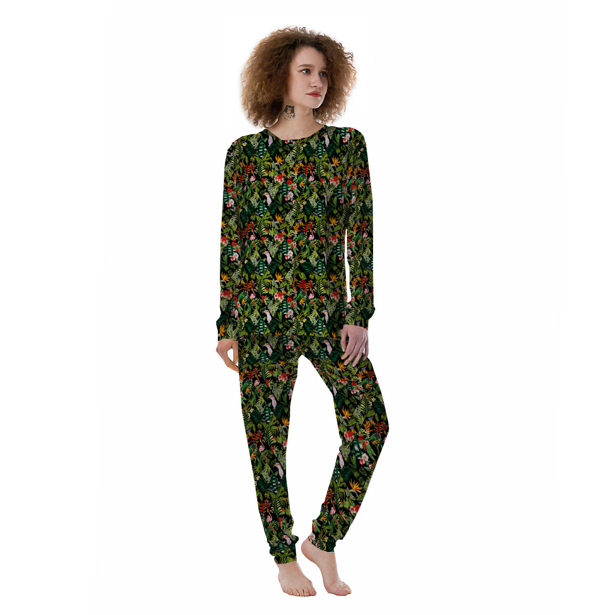 Patchwork Exotic Print Pattern Women's Pajamas-grizzshop