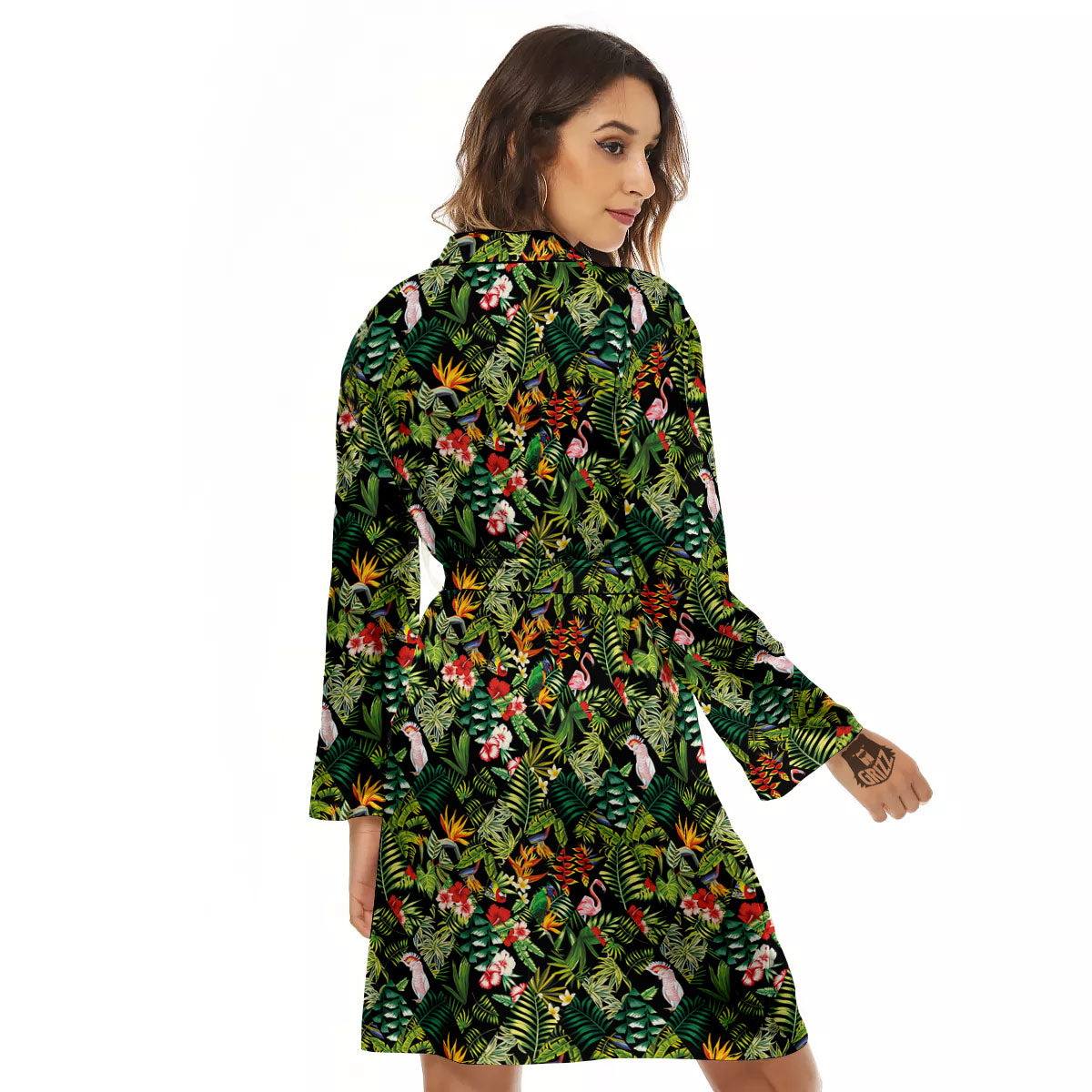 Patchwork Exotic Print Pattern Women's Robe-grizzshop