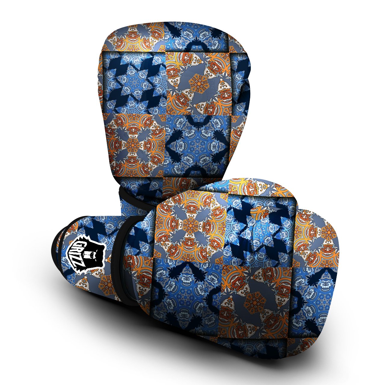 Patchwork Floral Vintage Print Pattern Boxing Gloves-grizzshop