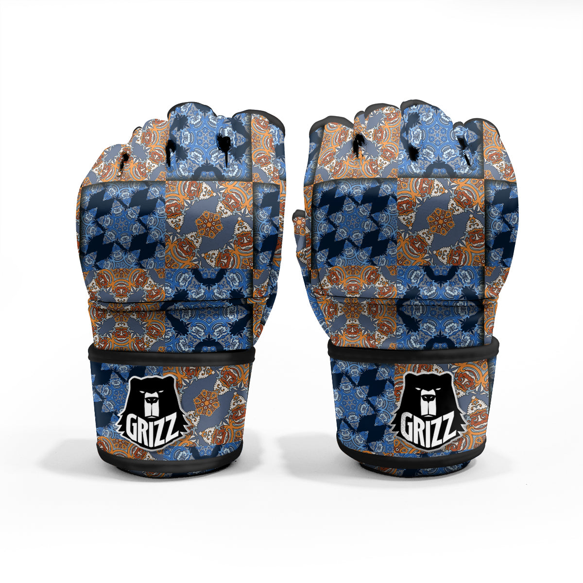 Patchwork Floral Vintage Print Pattern MMA Gloves-grizzshop