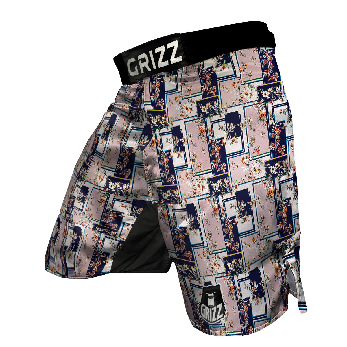 Patchwork Flower Vintage Print Pattern MMA Shorts-grizzshop