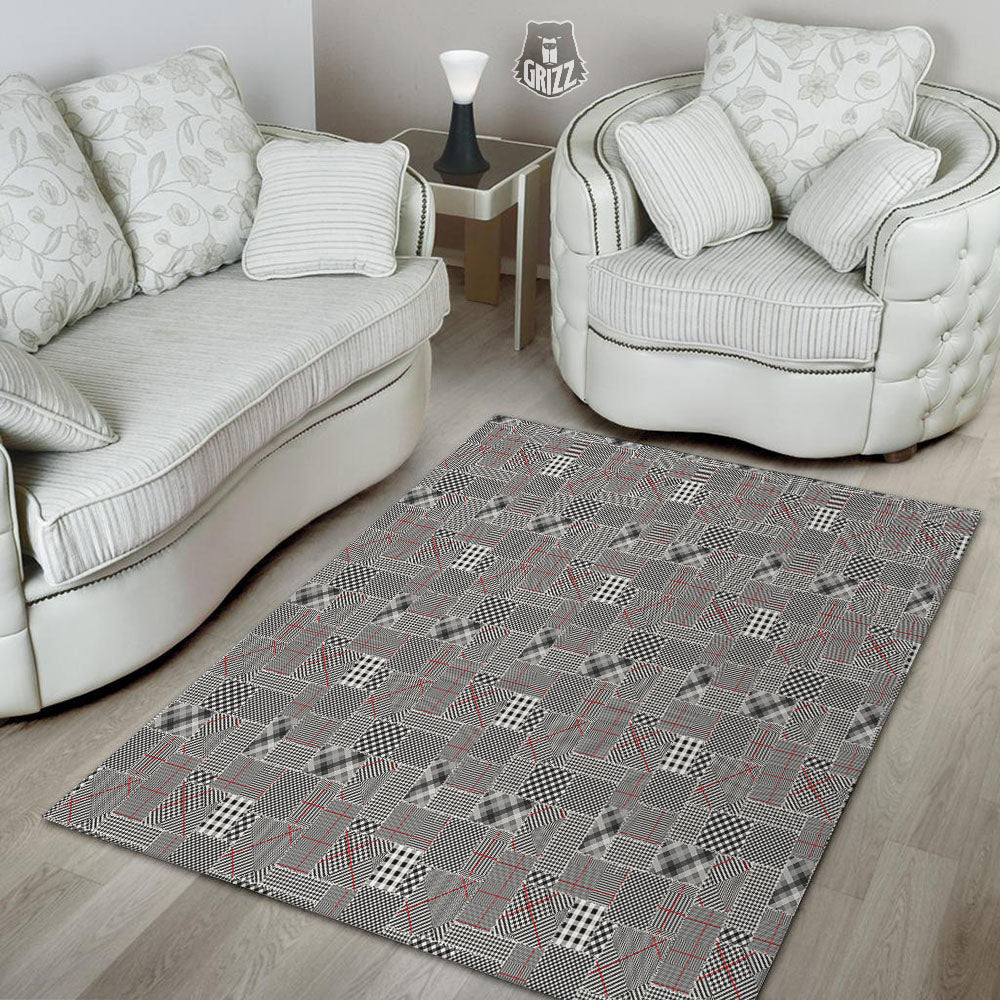 Patchwork Glen Plaid Print Pattern Floor Mat-grizzshop