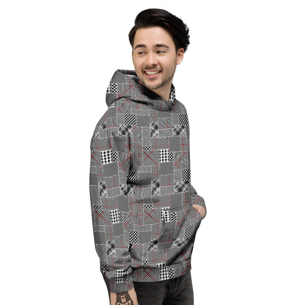 Patchwork Glen Plaid Print Pattern Men's Hoodie-grizzshop