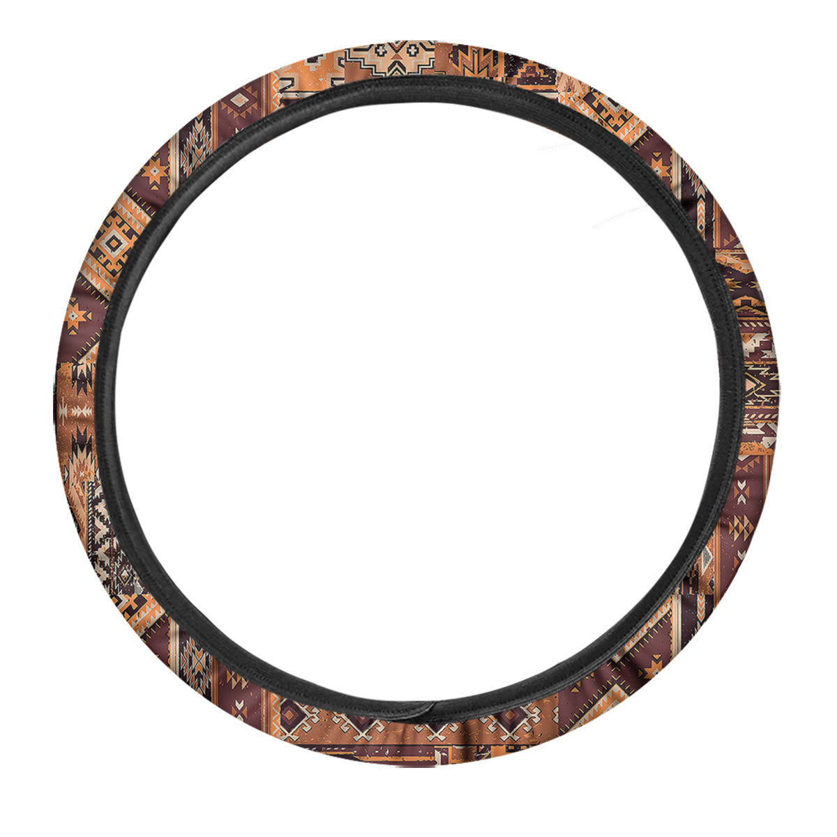 Patchwork Grunge Native American Print Pattern Car Steering Wheel Cover-grizzshop