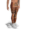 Patchwork Grunge Native American Print Pattern Men's Leggings-grizzshop