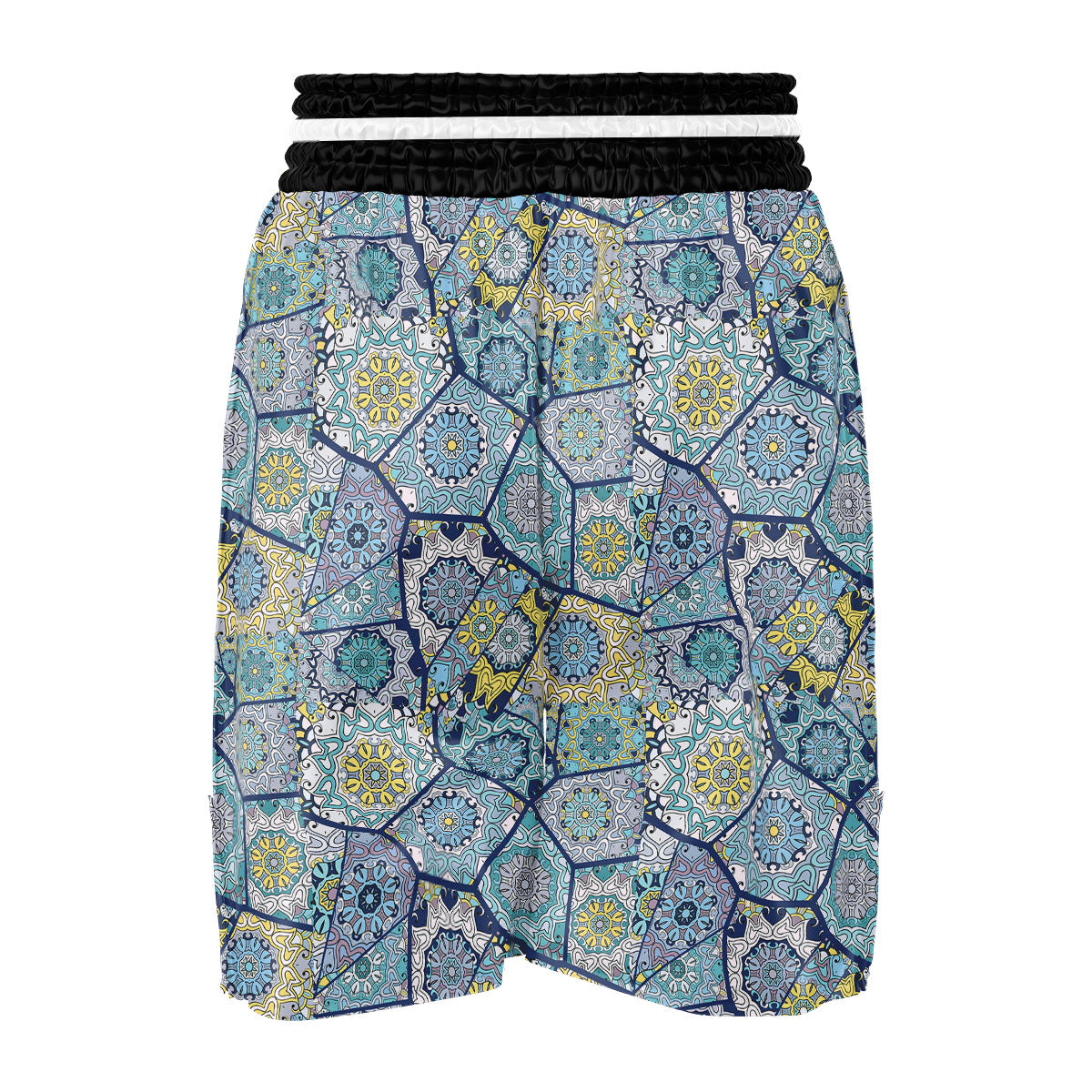 Patchwork Indian Floral Print Pattern Boxing Shorts-grizzshop