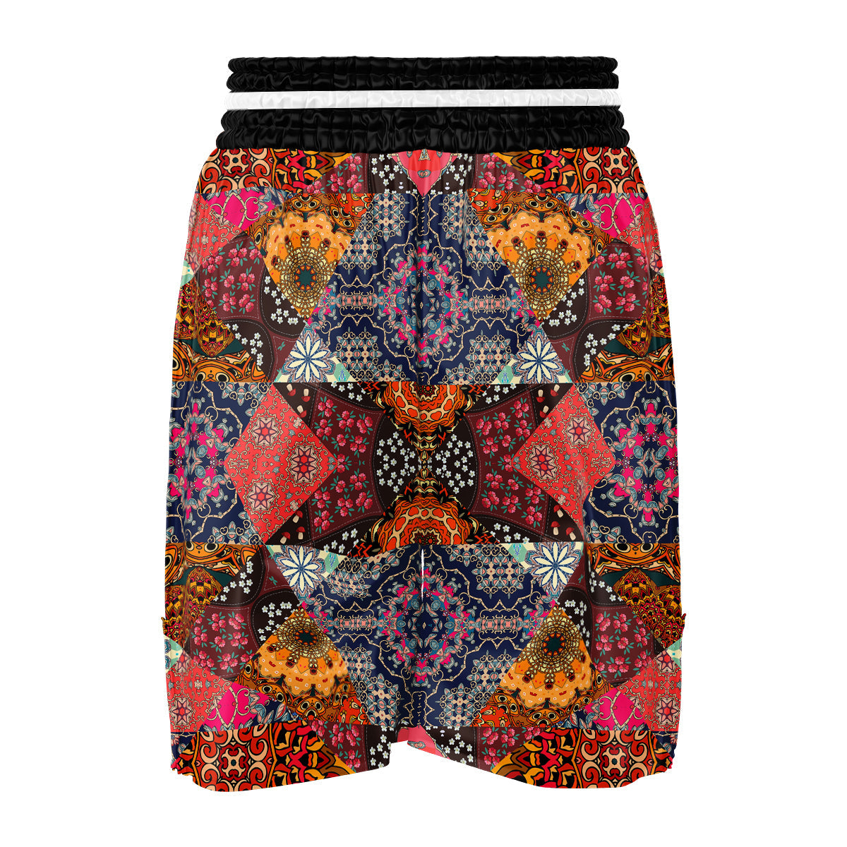 Patchwork Indian Flower Mandala Print Pattern Boxing Shorts-grizzshop