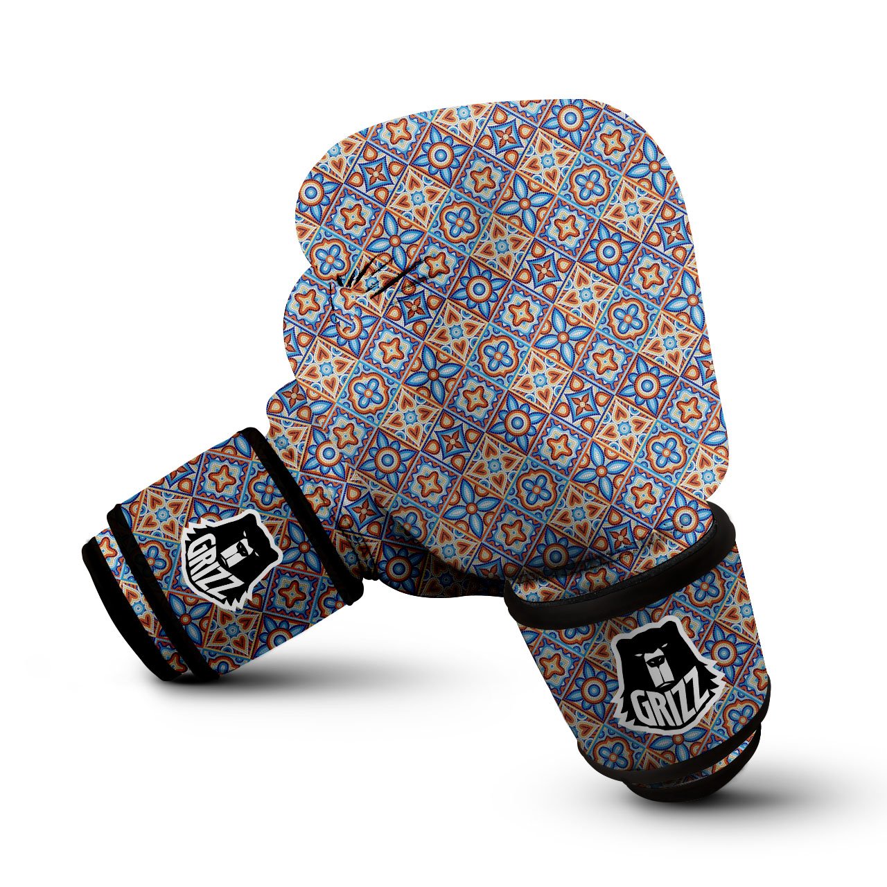 Patchwork Mosaic Print Pattern Boxing Gloves-grizzshop