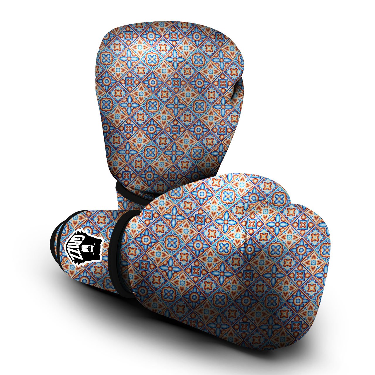 Patchwork Mosaic Print Pattern Boxing Gloves-grizzshop