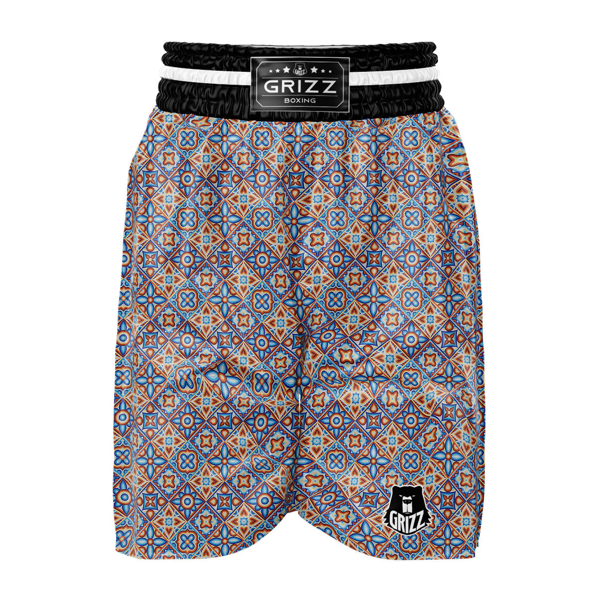 Patchwork Mosaic Print Pattern Boxing Shorts-grizzshop