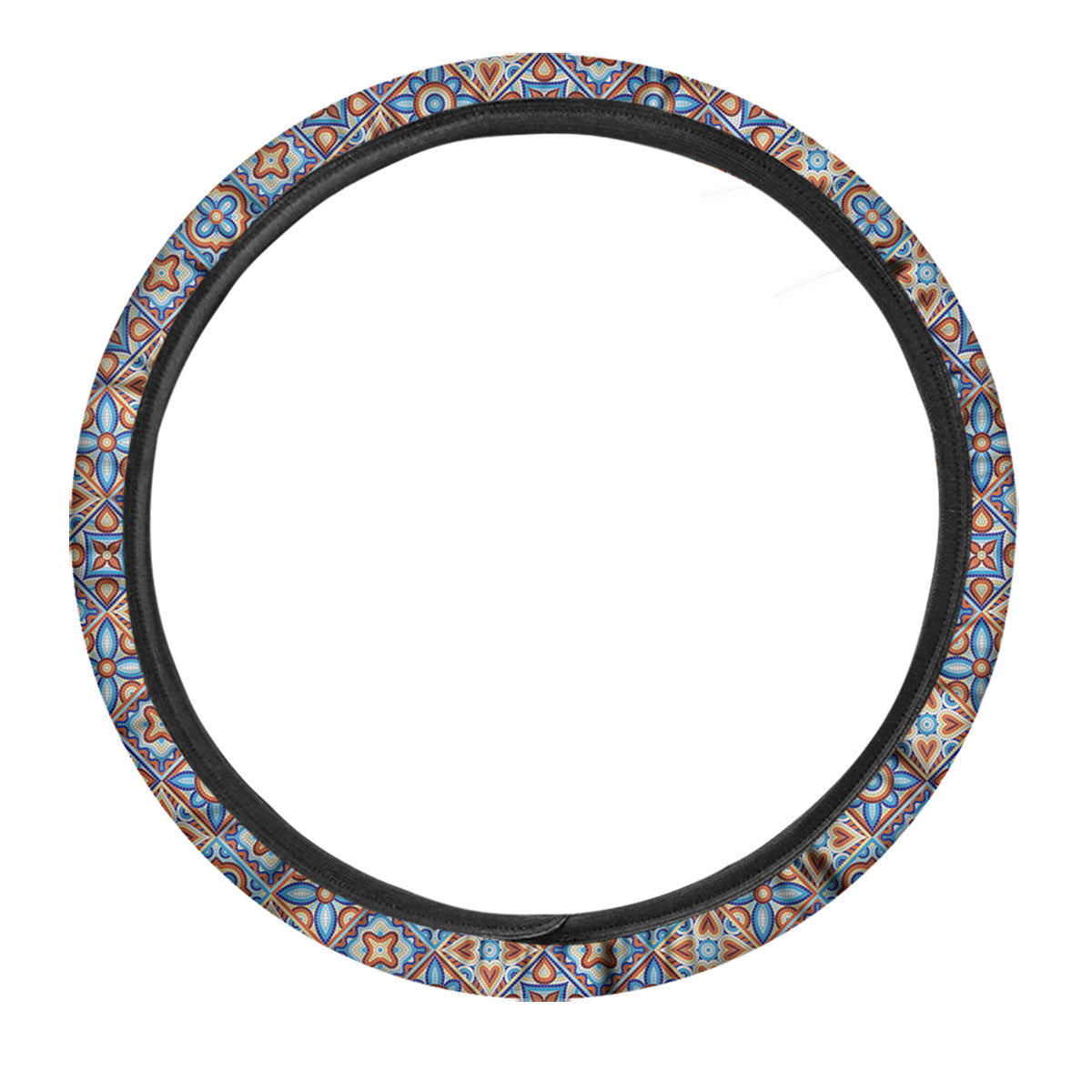 Patchwork Mosaic Print Pattern Car Steering Wheel Cover-grizzshop