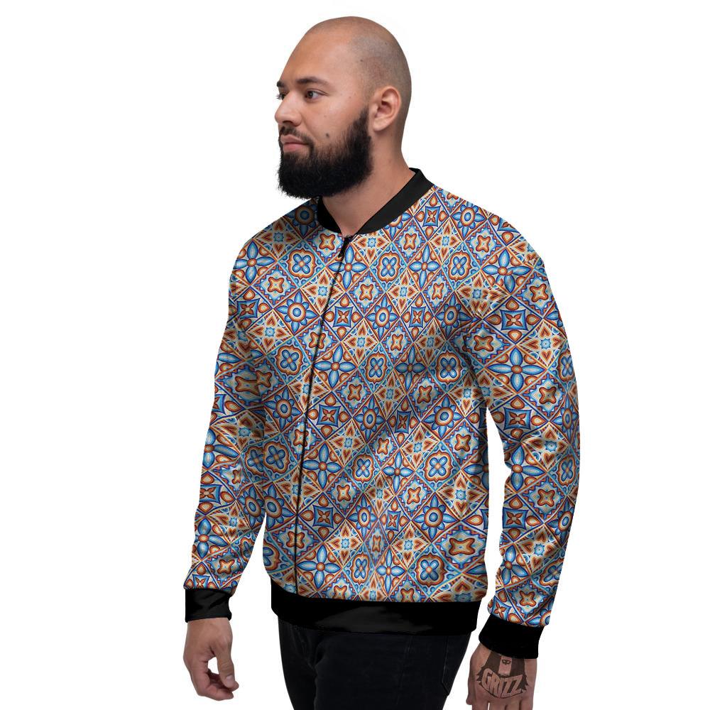 Patchwork Mosaic Print Pattern Men's Bomber Jacket-grizzshop