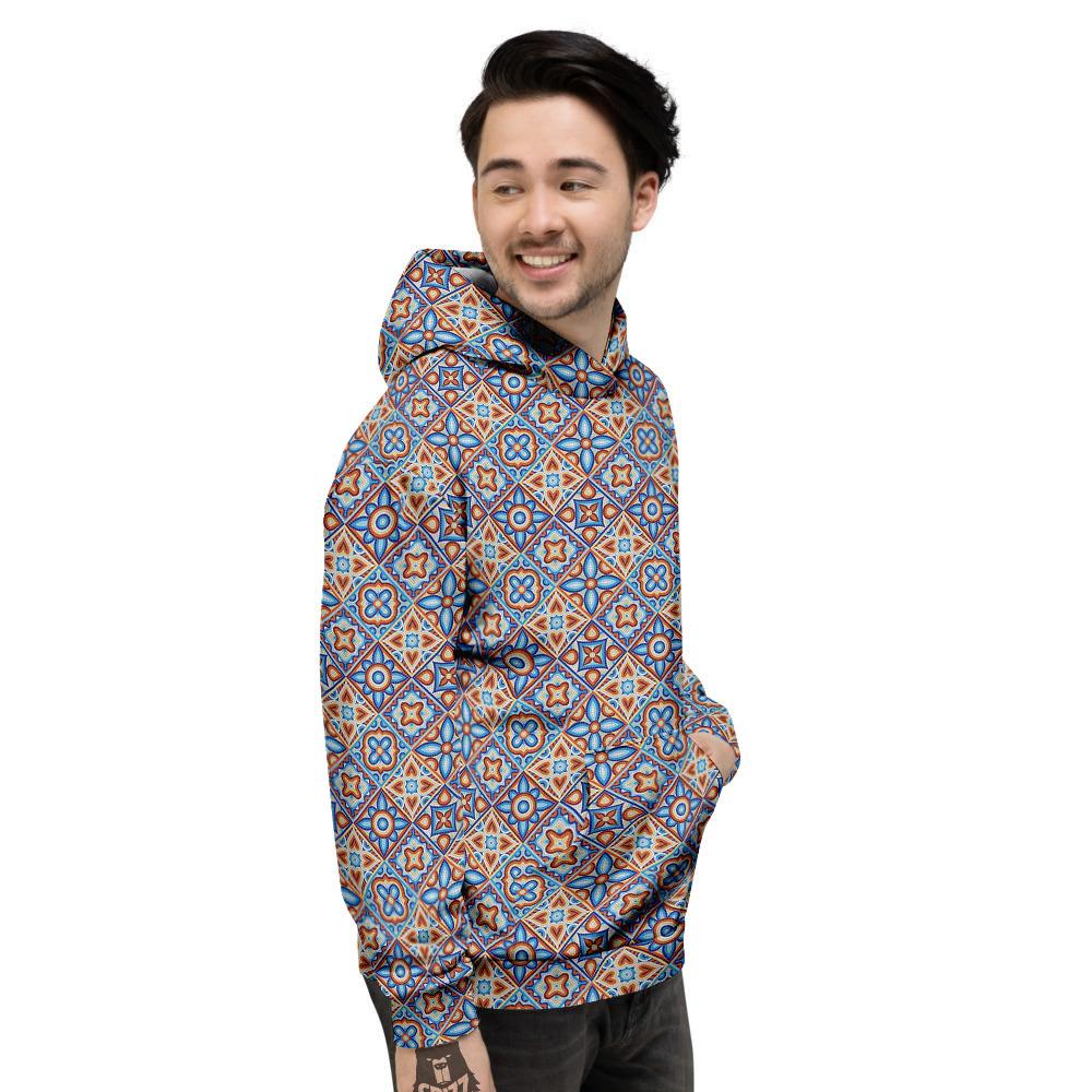 Patchwork Mosaic Print Pattern Men's Hoodie-grizzshop