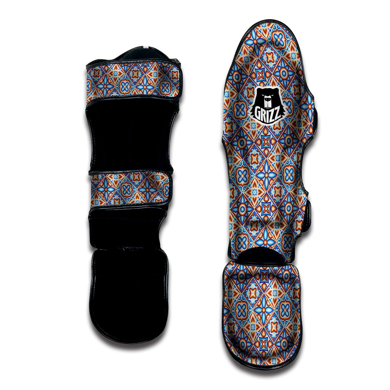 Patchwork Mosaic Print Pattern Muay Thai Shin Guards-grizzshop