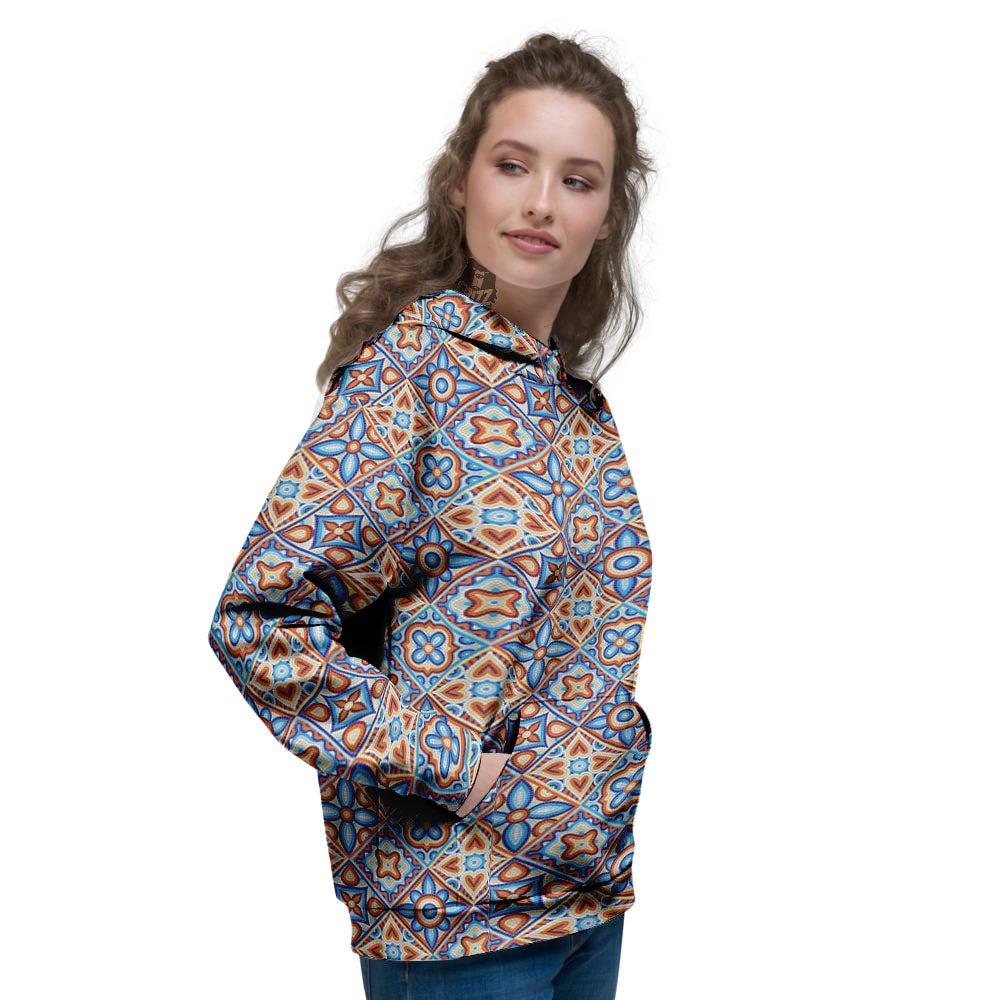 Patchwork Mosaic Print Pattern Women's Hoodie-grizzshop