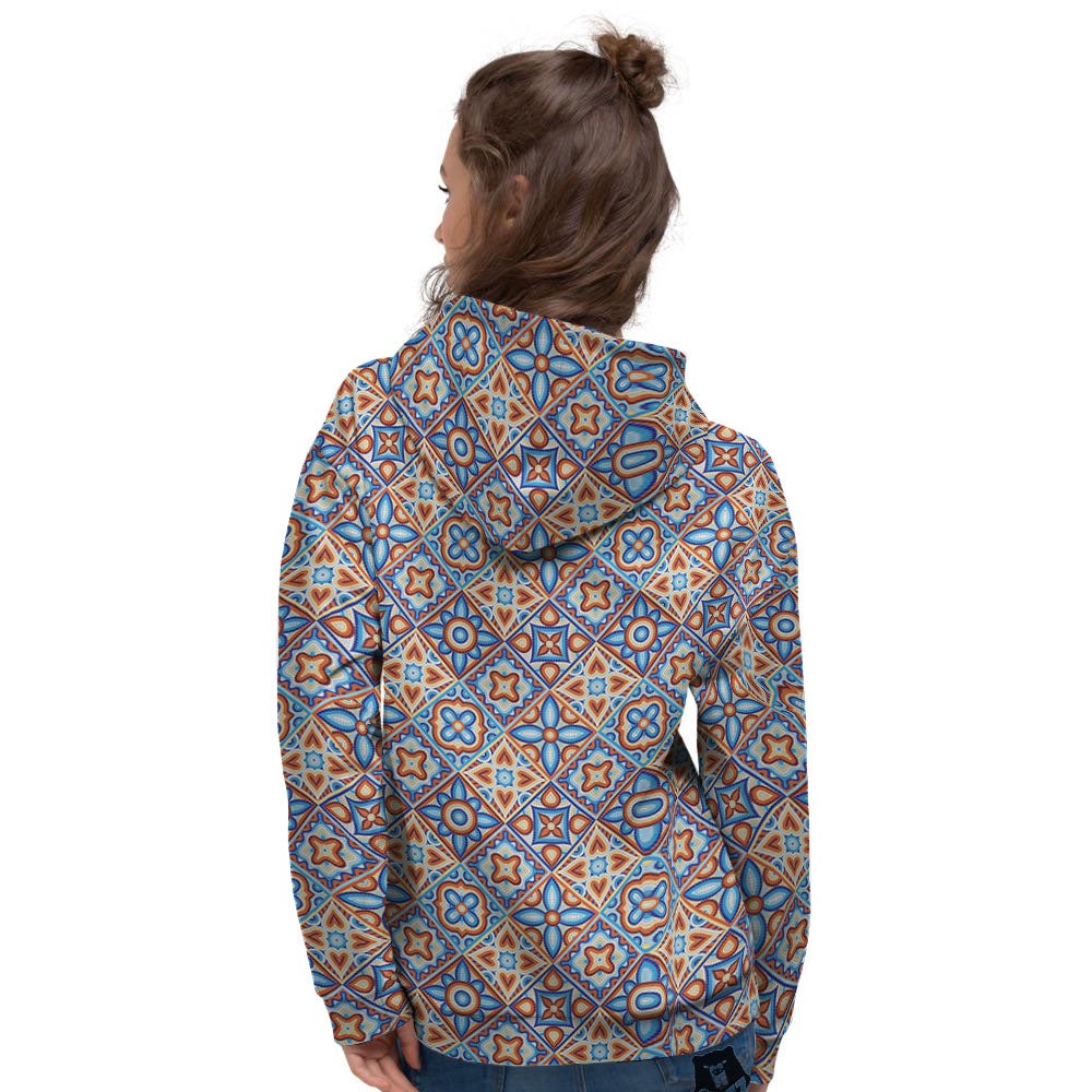 Patchwork Mosaic Print Pattern Women's Hoodie-grizzshop
