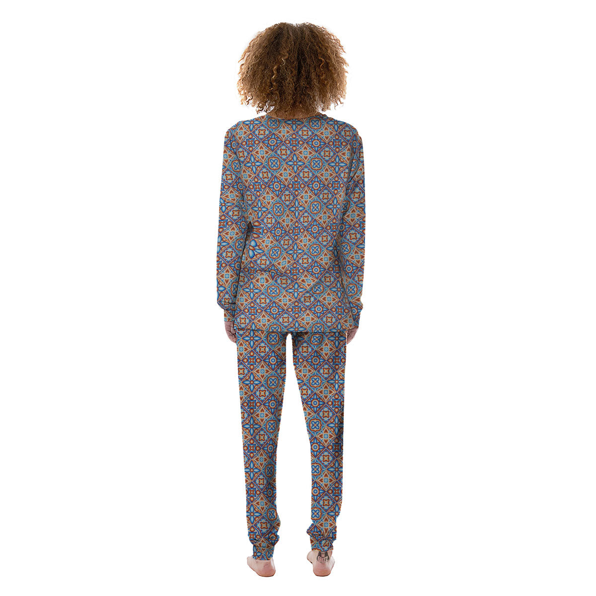 Patchwork Mosaic Print Pattern Women's Pajamas-grizzshop
