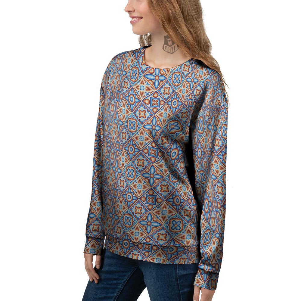 Patchwork Mosaic Print Pattern Women's Sweatshirt-grizzshop