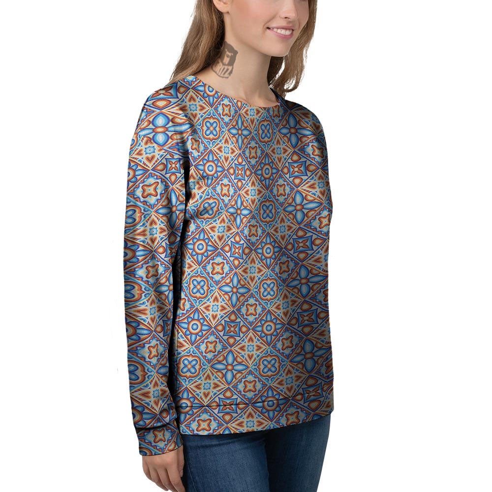 Patchwork Mosaic Print Pattern Women's Sweatshirt-grizzshop
