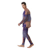 Patchwork Paisley Blue And Orange Print Pattern Men's Pajamas-grizzshop