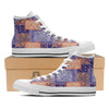 Patchwork Paisley Blue And Orange Print Pattern White High Top Shoes-grizzshop