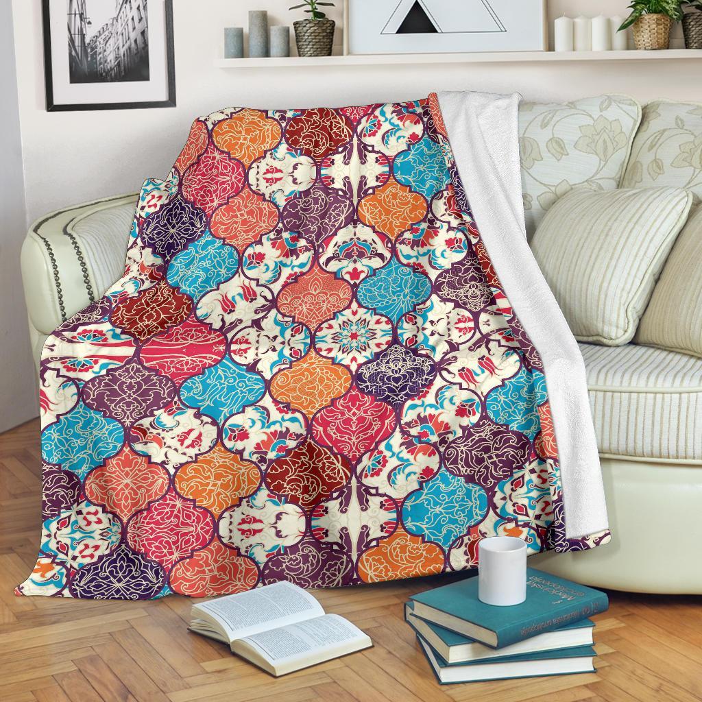 Patchwork Pattern Print Blanket-grizzshop