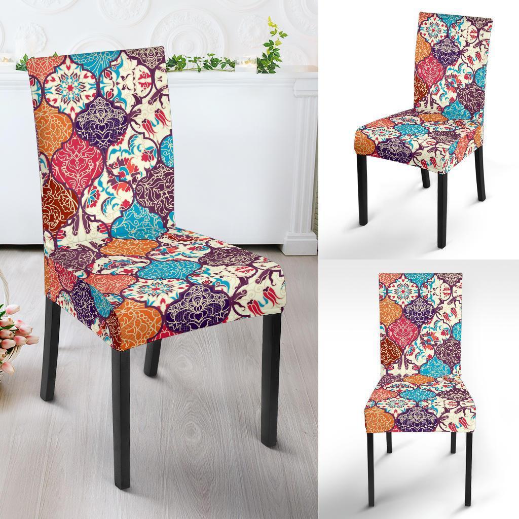 Patchwork Pattern Print Chair Cover-grizzshop