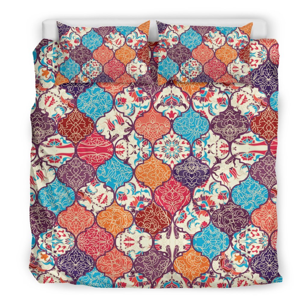 Patchwork Pattern Print Duvet Cover Bedding Set-grizzshop