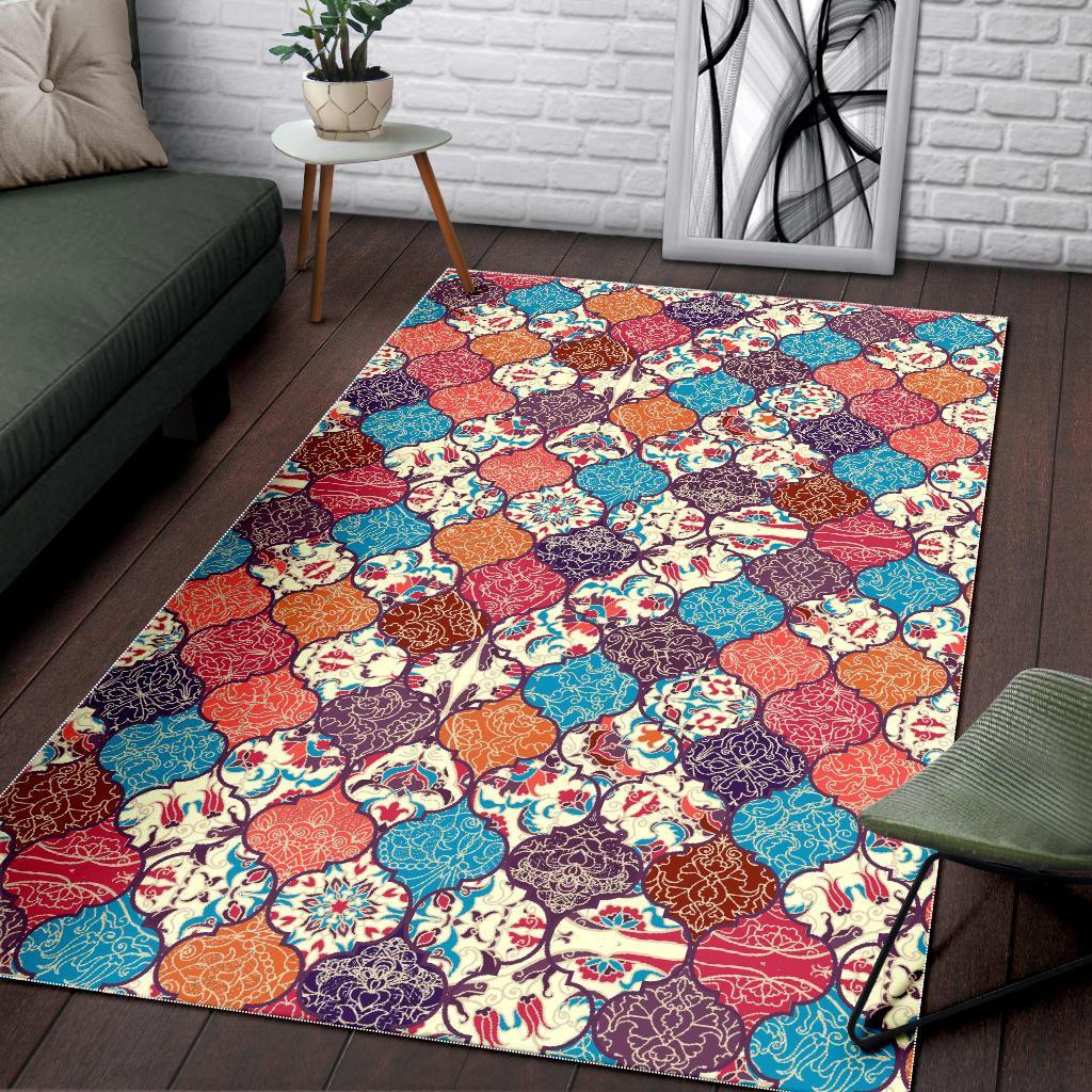 Patchwork Pattern Print Floor Mat-grizzshop