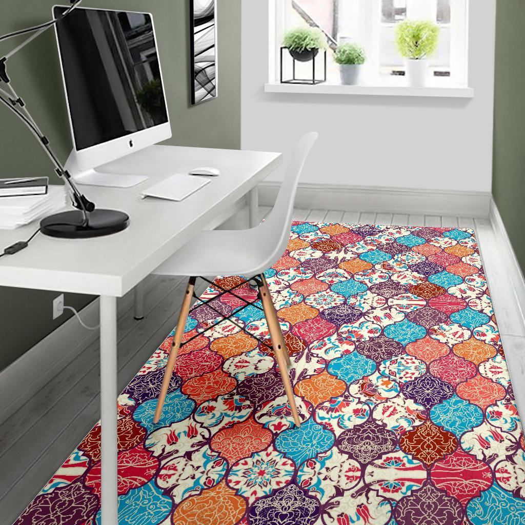 Patchwork Pattern Print Floor Mat-grizzshop