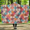 Patchwork Pattern Print Hooded Blanket-grizzshop