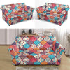 Patchwork Pattern Print Loveseat Cover-grizzshop