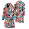 Patchwork Pattern Print Men Long Robe-grizzshop