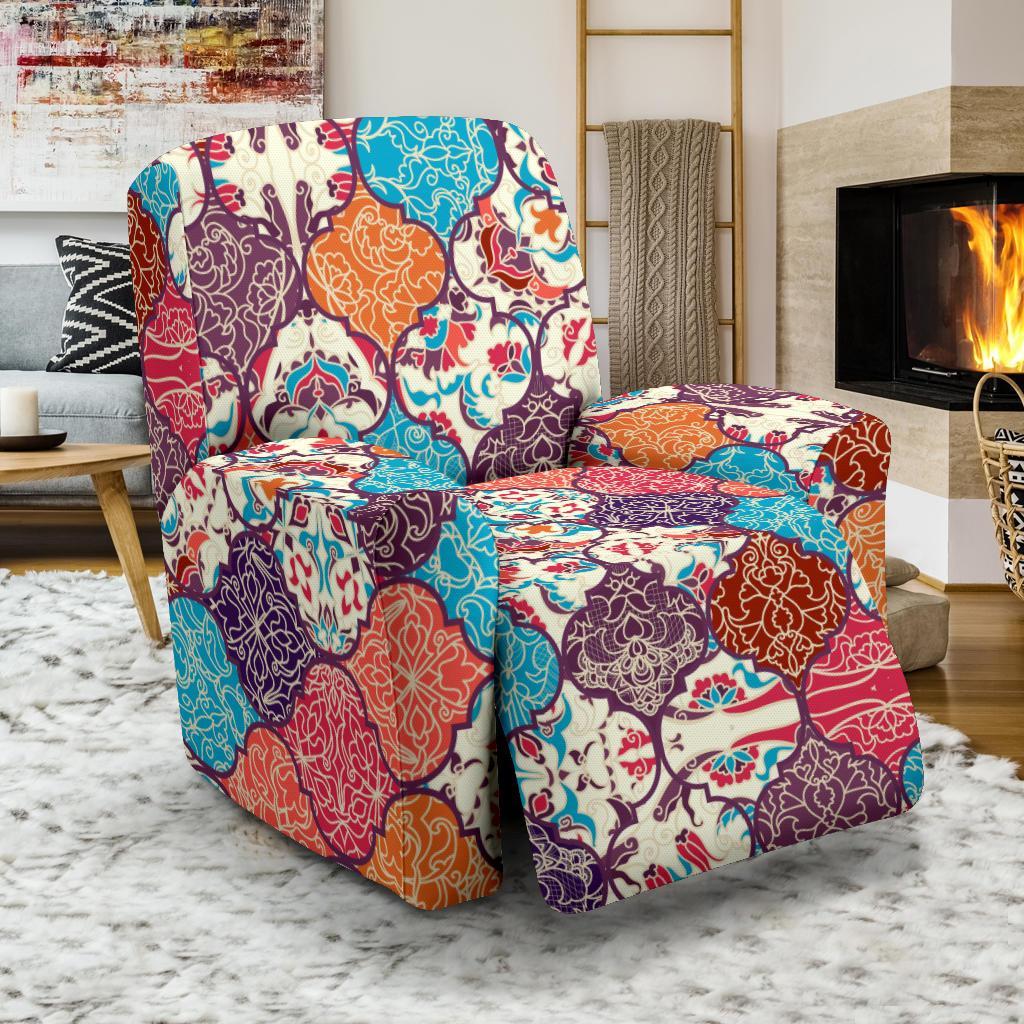 Patchwork Pattern Print Recliner Cover-grizzshop