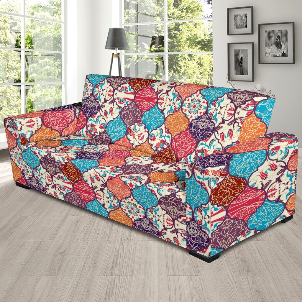 Patchwork Pattern Print Sofa Covers-grizzshop