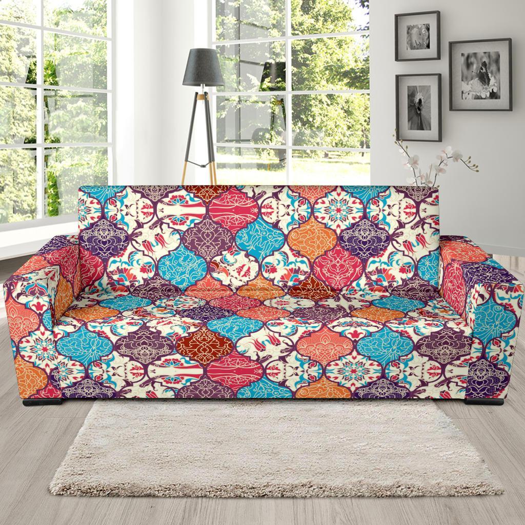 Patchwork Pattern Print Sofa Covers-grizzshop