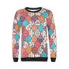 Patchwork Pattern Print Women Crewneck Sweatshirt-grizzshop