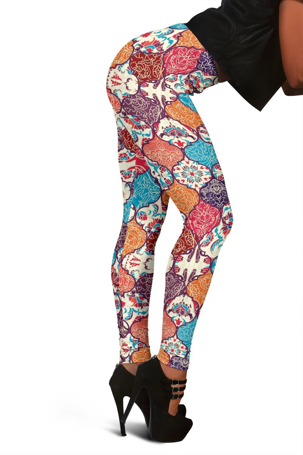 Patchwork Pattern Print Women Leggings-grizzshop