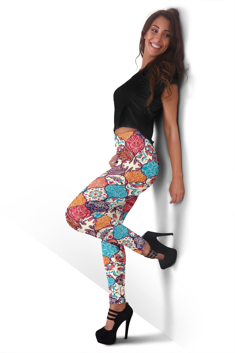 Patchwork Pattern Print Women Leggings-grizzshop