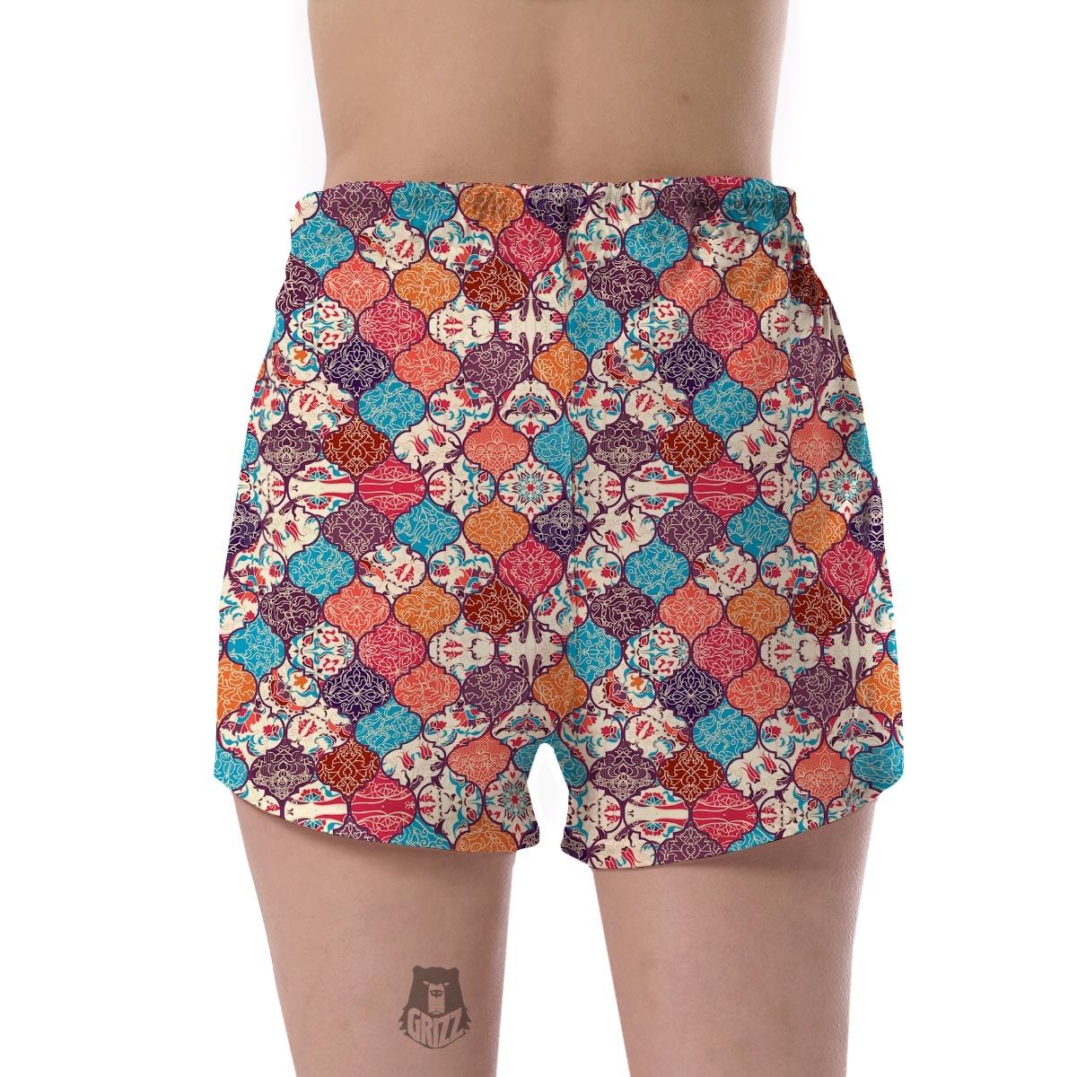Patchwork Pattern Print Women's Shorts-grizzshop
