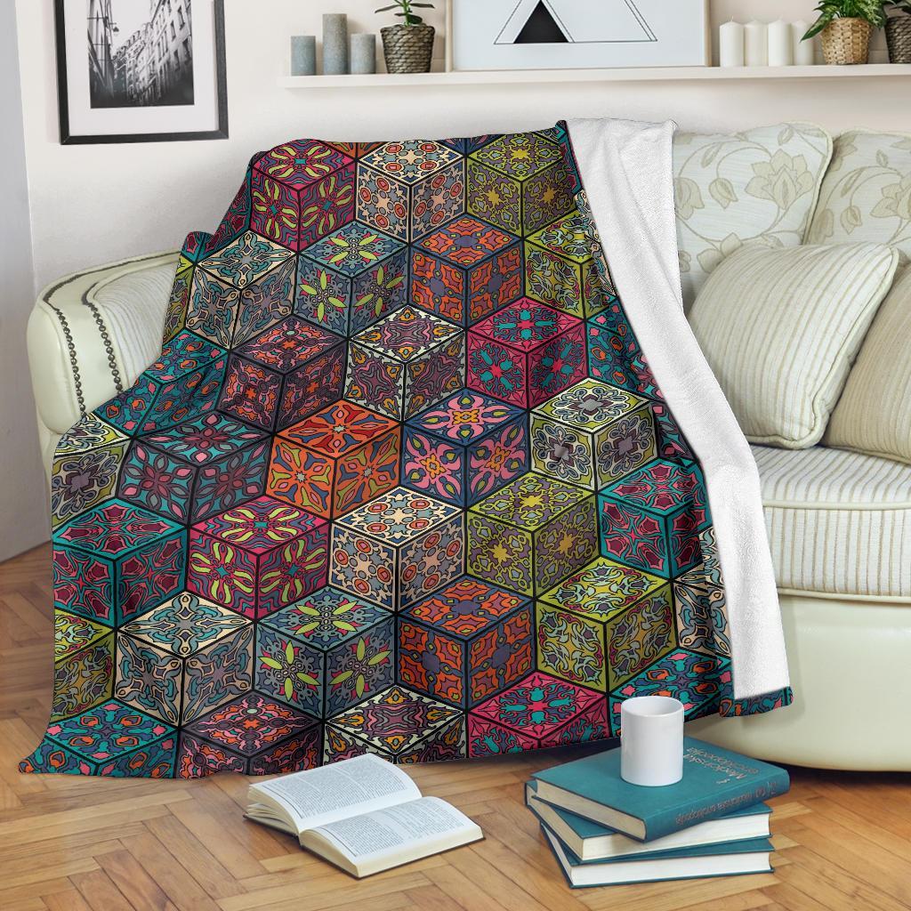 Patchwork Print Pattern Blanket-grizzshop