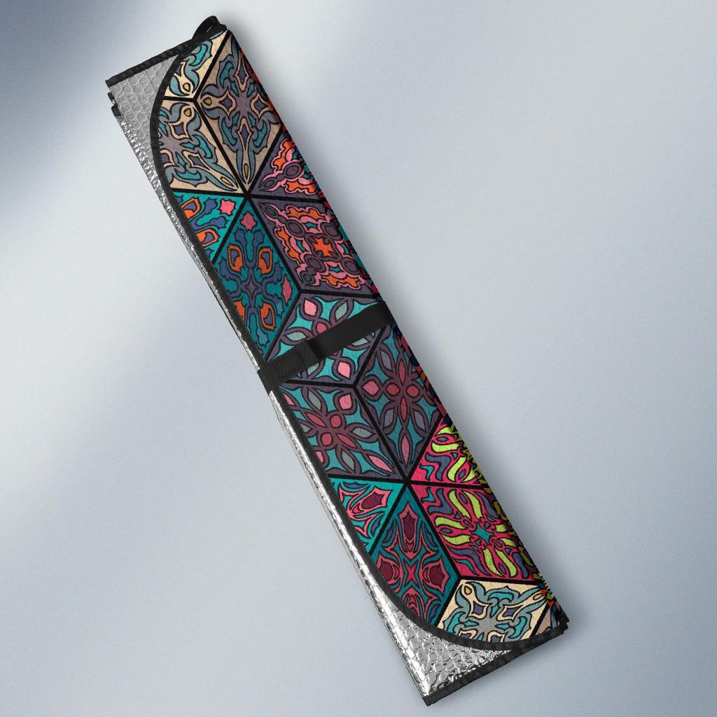Patchwork Print Pattern Car Sun Shade-grizzshop